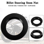 Billet Steering Stem Nut for Suzuki GSXR 600/750, YZF-R1, ZX6R, S1000RR (2000–2023)