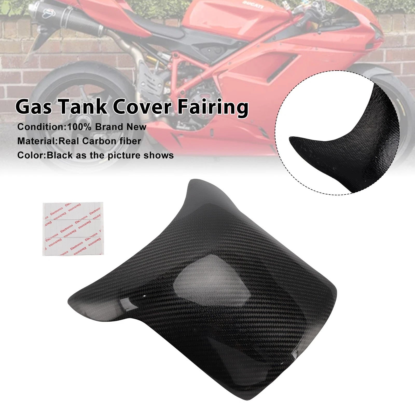 Carbon Fiber Tank Cover Fairing for Ducati 848 1098 1198 (2008–2015)
