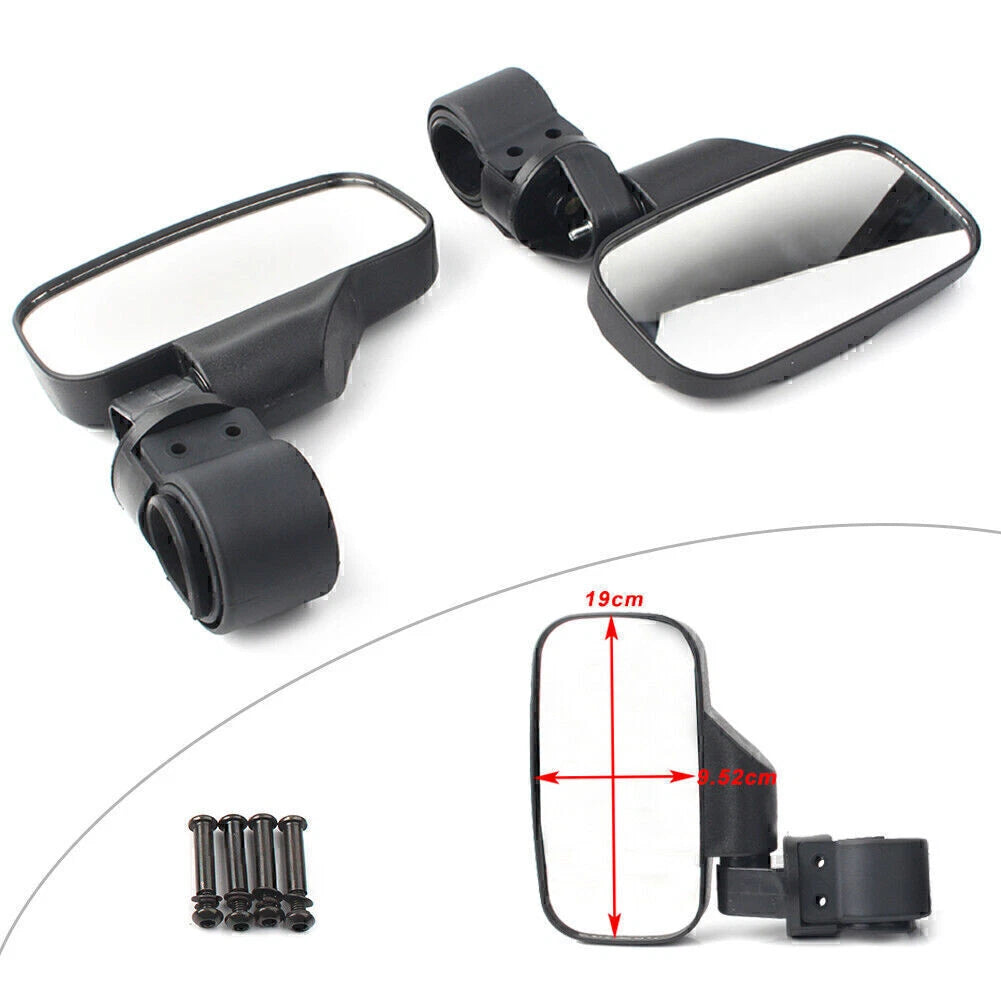 Rear View Side Mirrors for Polaris RZR, Yamaha UTV, ATV (1.75" 2")