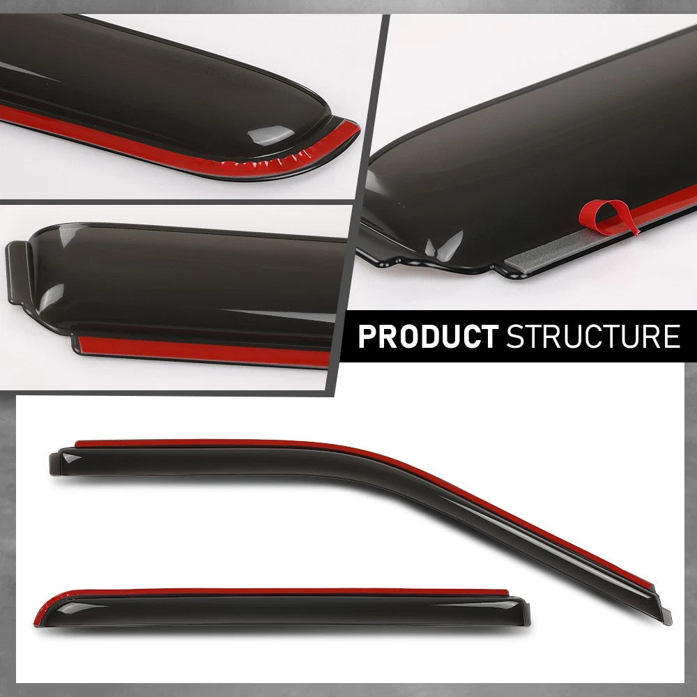 In-Channel Rain Guards for Ford F150 SuperCrew (2015–2024)