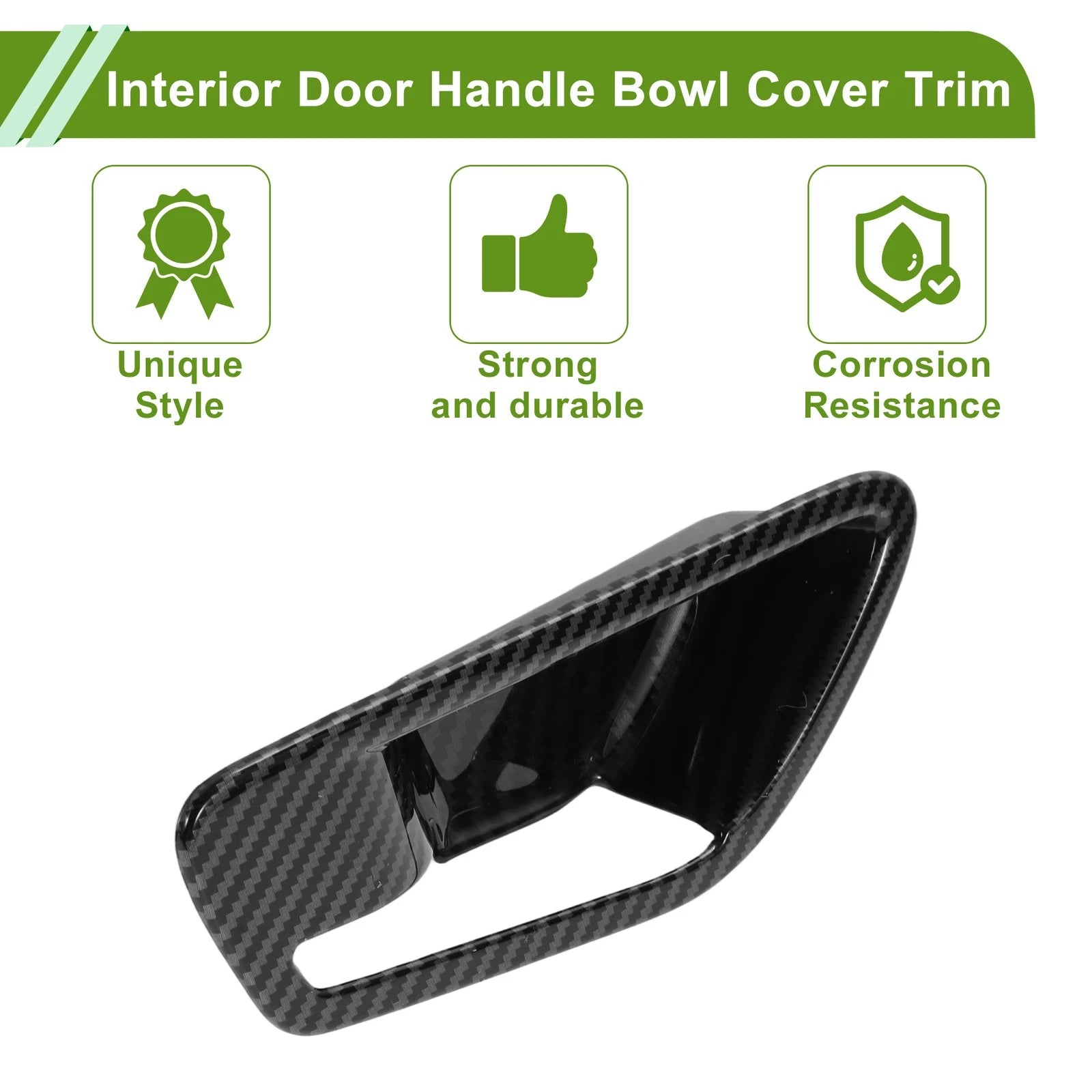 Set of 1 Interior Door Handle Bowl Cover Trim for Hyundai Tucson (2016–2023) Carbon Fiber Black