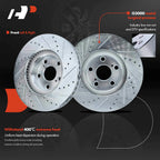 Front & Rear Drilled Brake Rotors & Ceramic Pads for Brake Drums