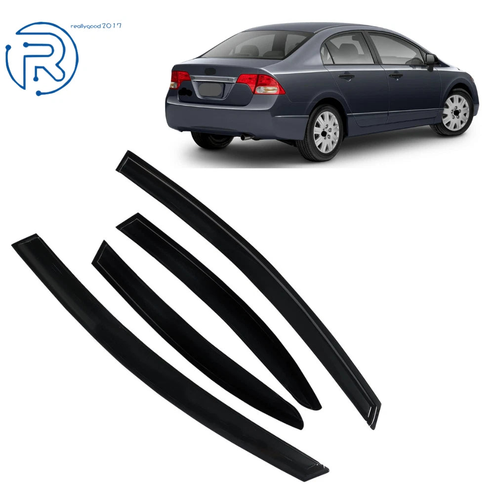 Set of 4 Window Visors Rain Guards for Honda Civic (2006–2011)