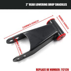 2" Rear Drop Lowering Shackle Kit for Chevy Silverado GMC Sierra 1500 (2019-2024)