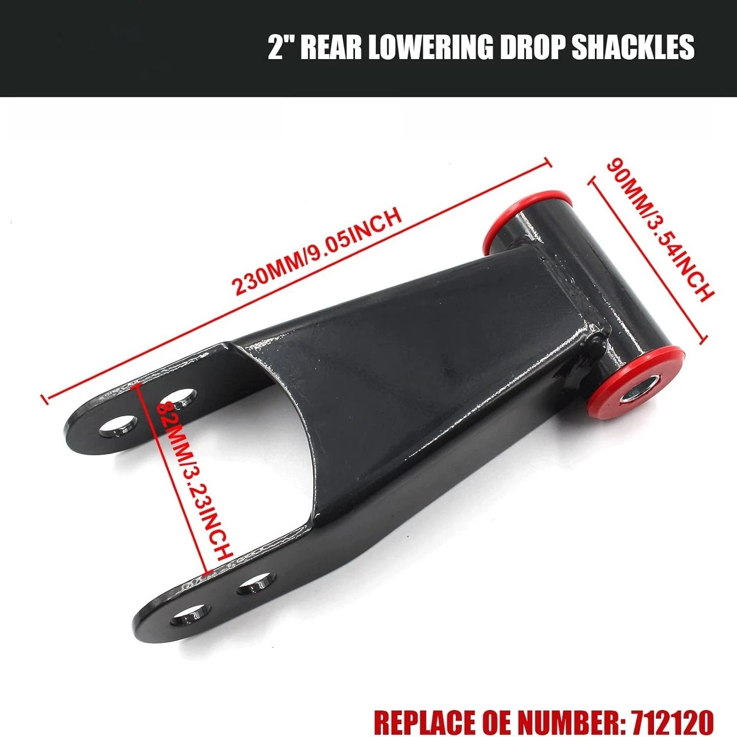 2" Rear Drop Lowering Shackle Kit for Chevy Silverado GMC Sierra 1500 (2019-2024)