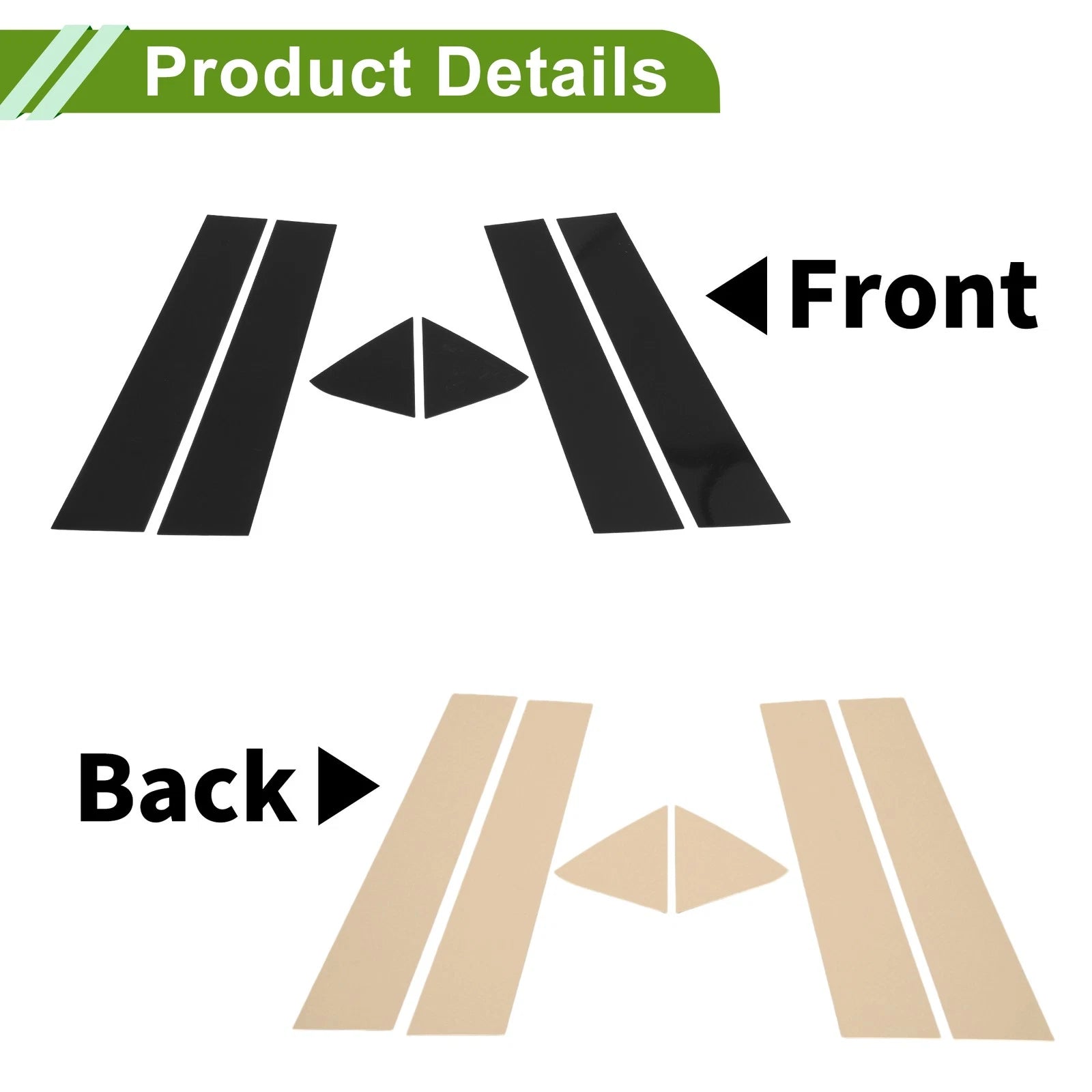 Set of 6 Pillar Window Trim for Dodge Charger (2006–2010) Black