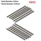 10pcs 2mm Diamond Coated Drill Bits for Lapidary Work (42mm Shank)