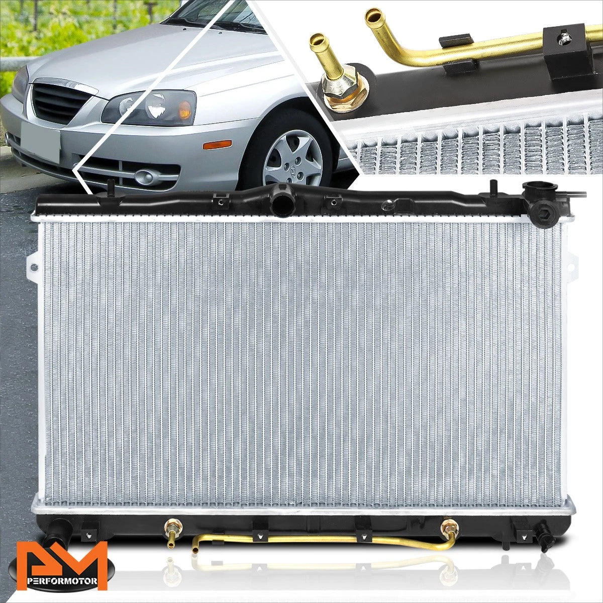 OE Replacement Aluminum Core Radiator for Hyundai Elantra/Tiburon (1996–2001) DPI-1897