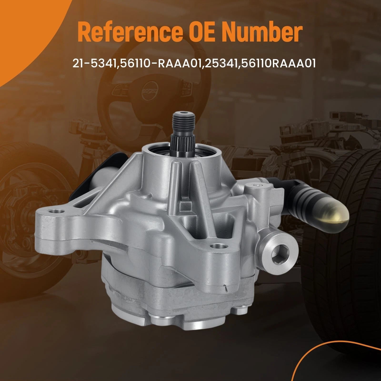 Power Steering Pump 56110RAAA01 for Honda Accord L4 2.4L (2003–2005)