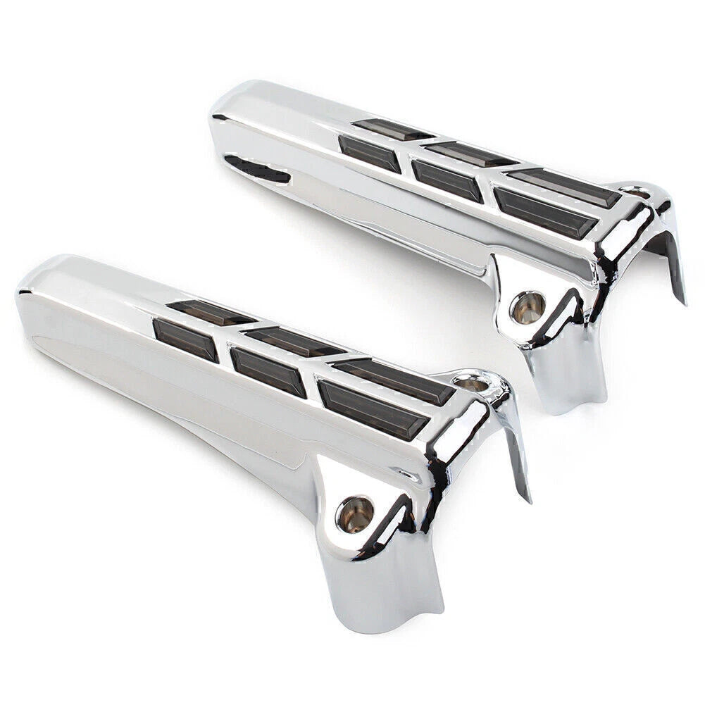 1 Pair Front Lower Fork Leg Covers Smoke LED for Harley FLHR FLHTK FLHX (2014–2020)