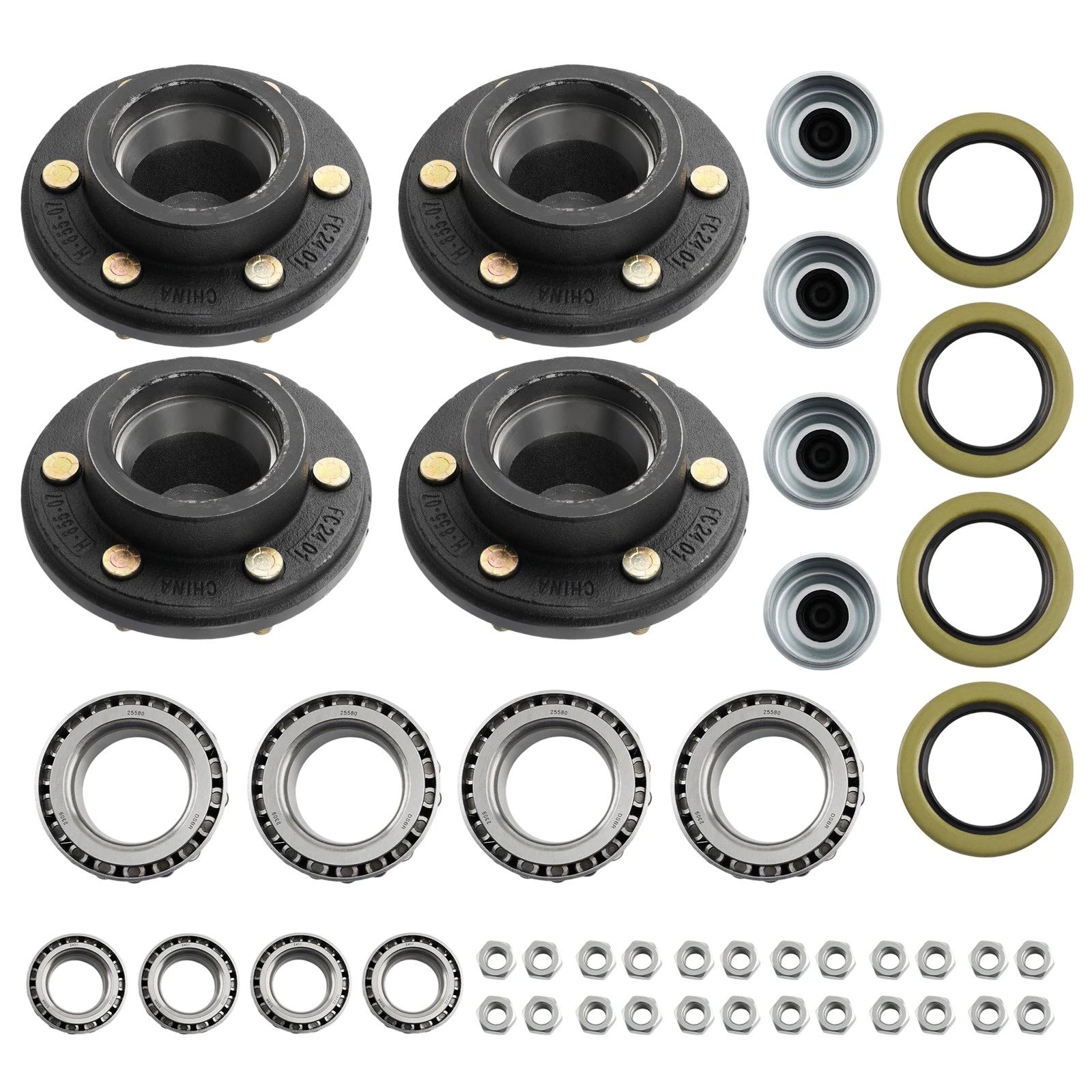 Idler Hub Assembly for Mobile Home Trailer 6000# 6 Lug 6x5.5 Bearings