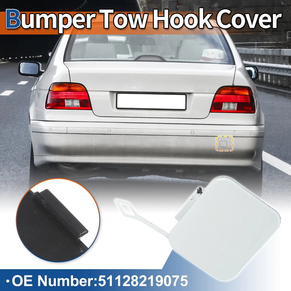 Rear Tow Hook Cover for BMW 525i 528i 530i 540i (No. 51128219075) White