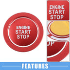 Ignition Button Sticker for Lexus IS ES RX GS NX - Aluminum Red