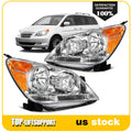 Set of 2 Headlight Assemblies for Honda Odyssey (2005–2007) Chrome Amber