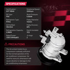 A/C Compressor with Clutch for Dodge Ram 1500 2500 4000 (2010) 55111436AB