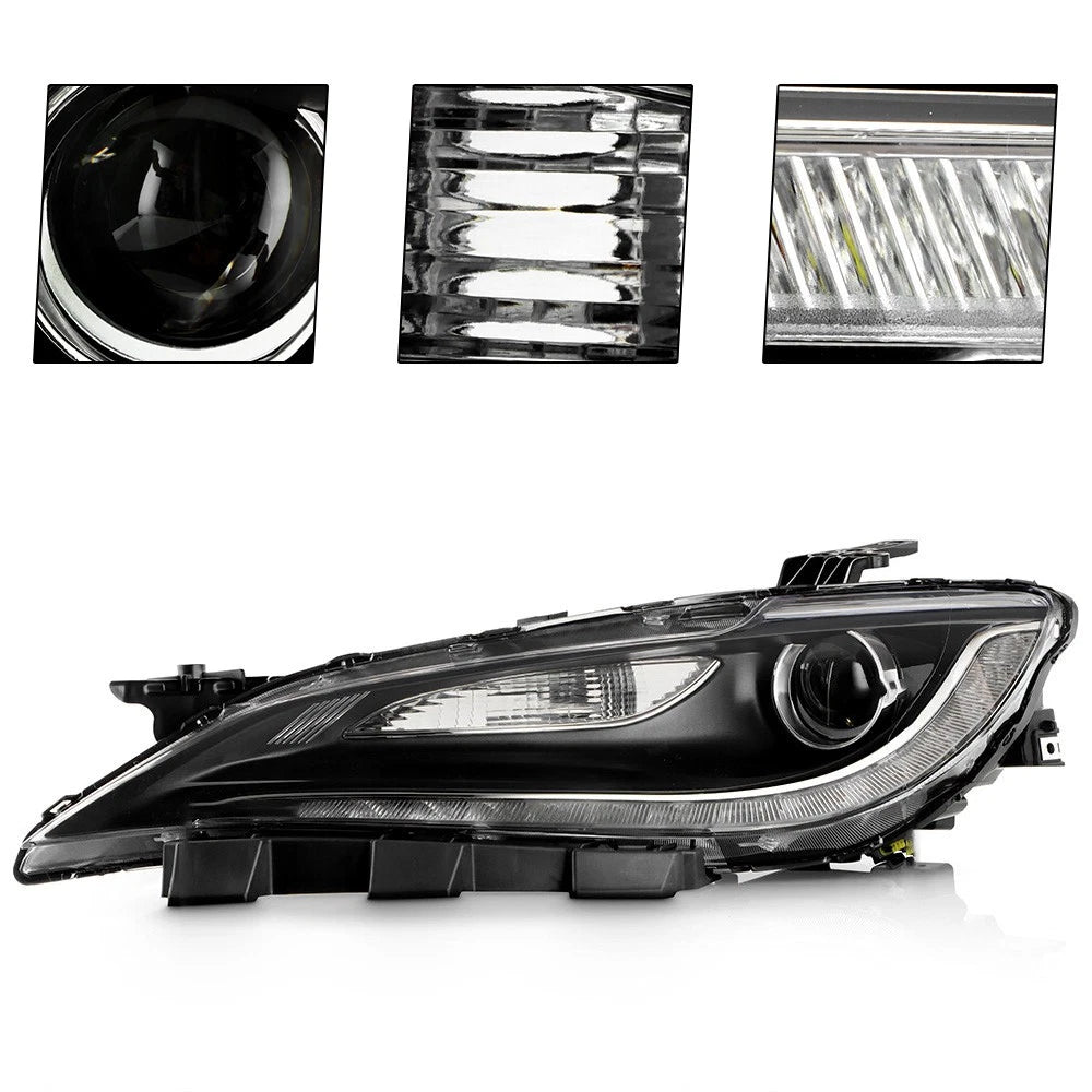HID Headlight Set for Chrysler 200 (2015–2017) w/LED DRL & Chrome Trim