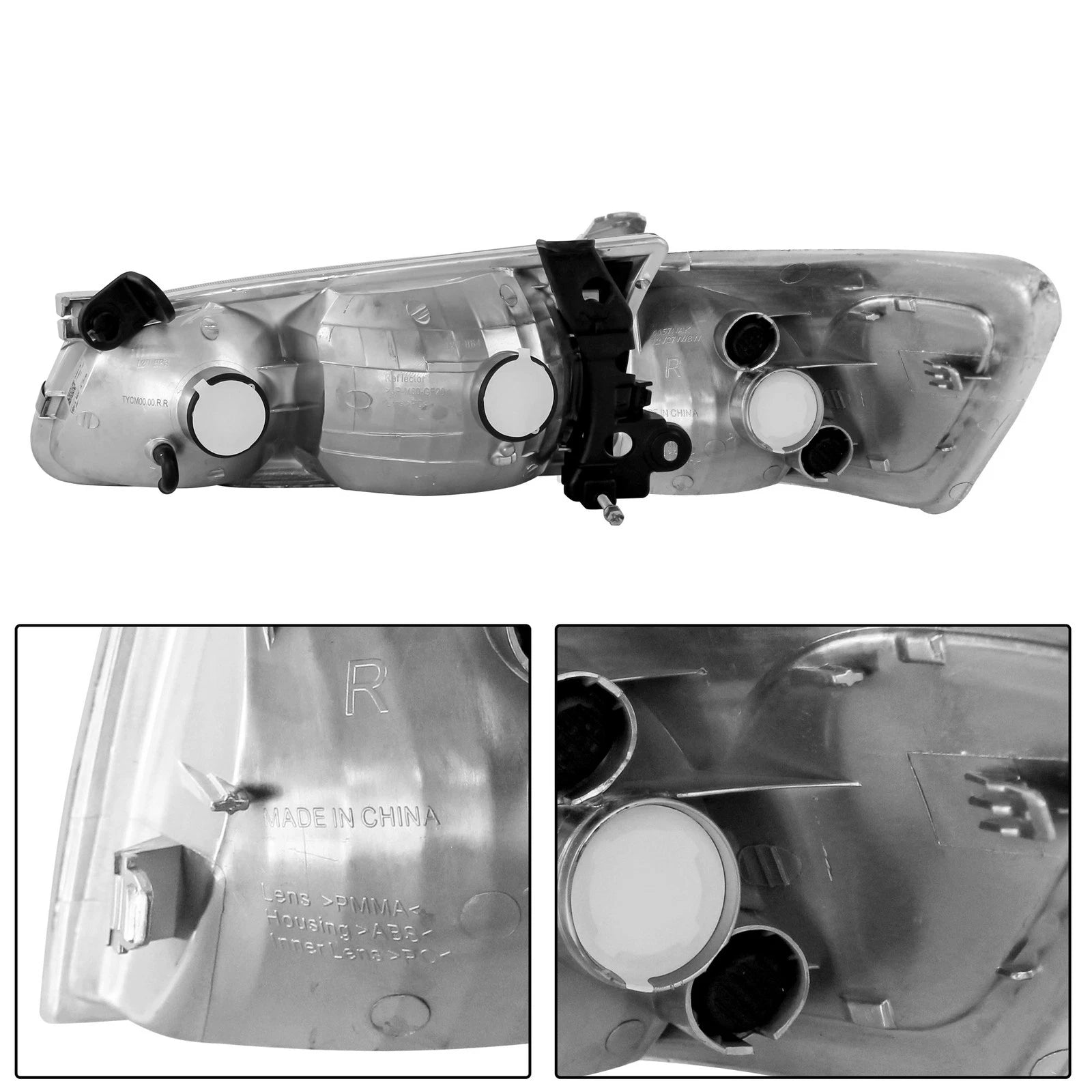 Set of 2 Chrome Headlight Assemblies for Toyota Camry (2000–2001)