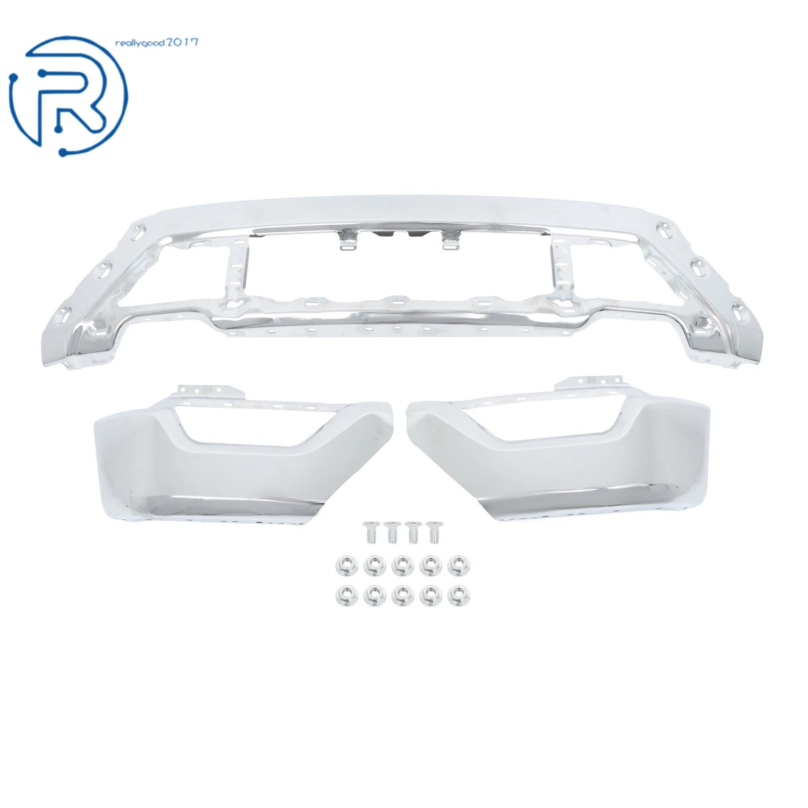 Front Bumper Face Bar for Ford F150 (2021-2023) Split Chrome