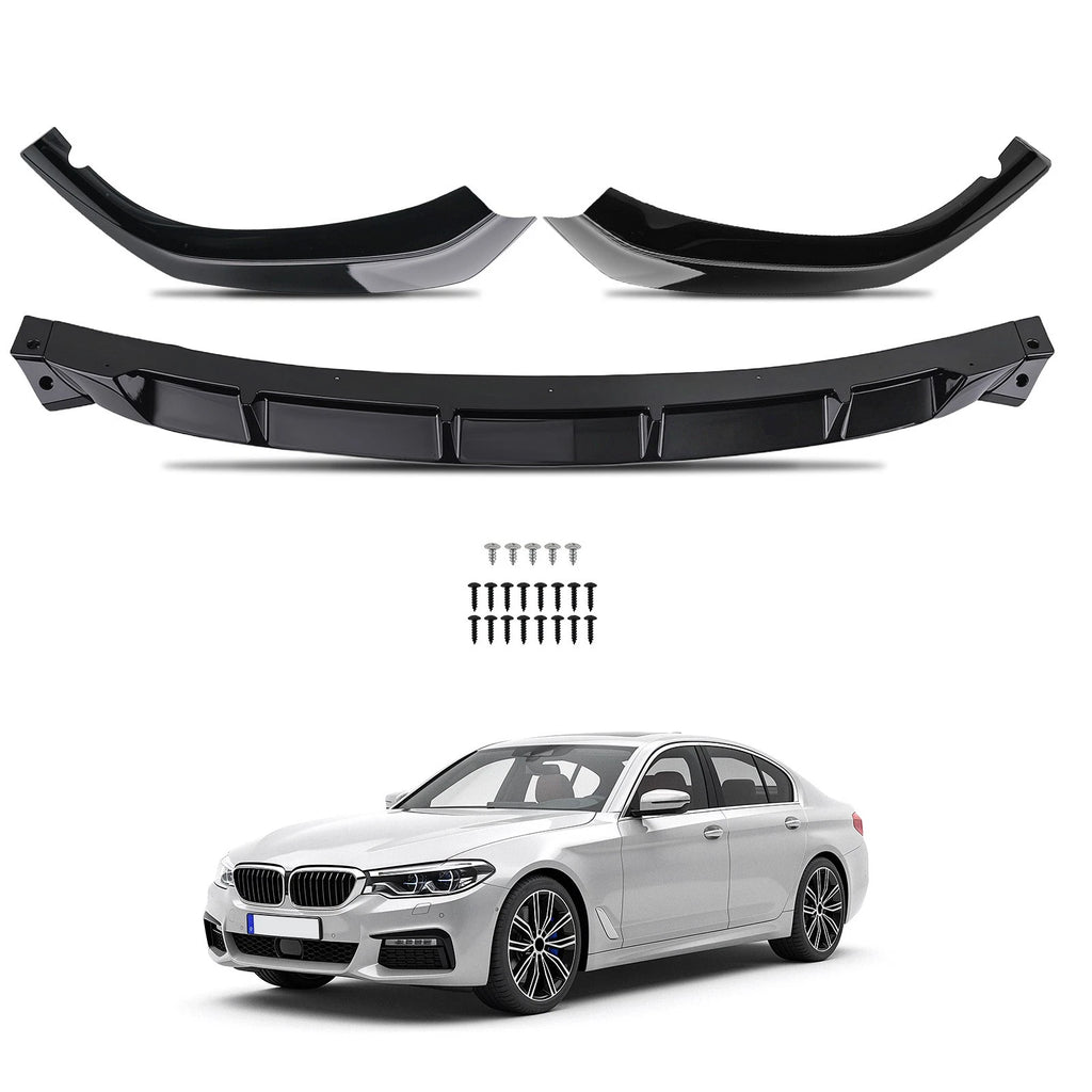 Front Bumper Lip Spoiler for BMW 5 Series (2017-2019) Gloss Black