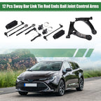 12pcs Front Suspension Kit Control Arm Tie Rod End for Toyota Corolla (2003–2008)