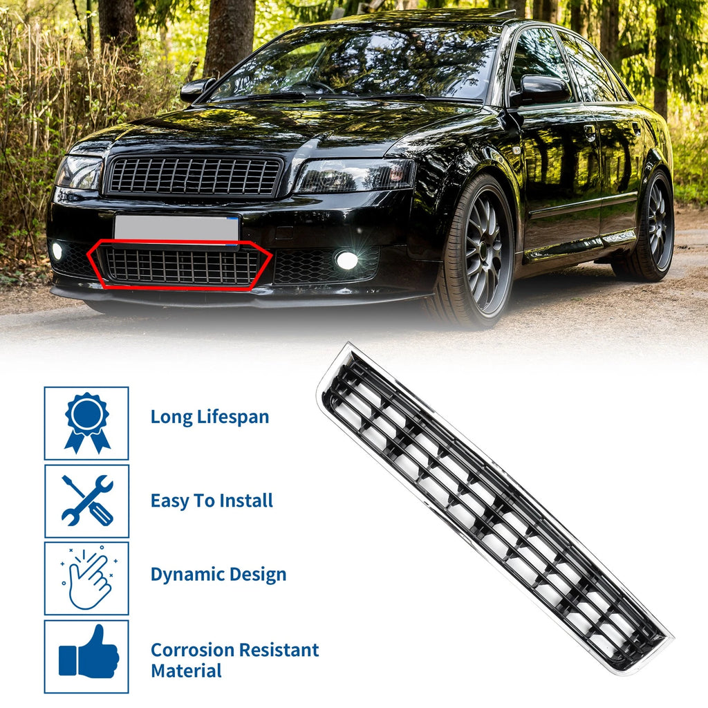 Front Lower Bumper Grille for Audi A4 B6 (2003–2005) No.8E080764701C Black