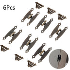 6pcs Antique H-type Hinges for Jewelry Box Door (65mm x 33mm)