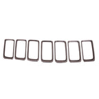 Grille Trim Ring Replacement Smoked Chrome ABS 7-Piece Set for Jeep