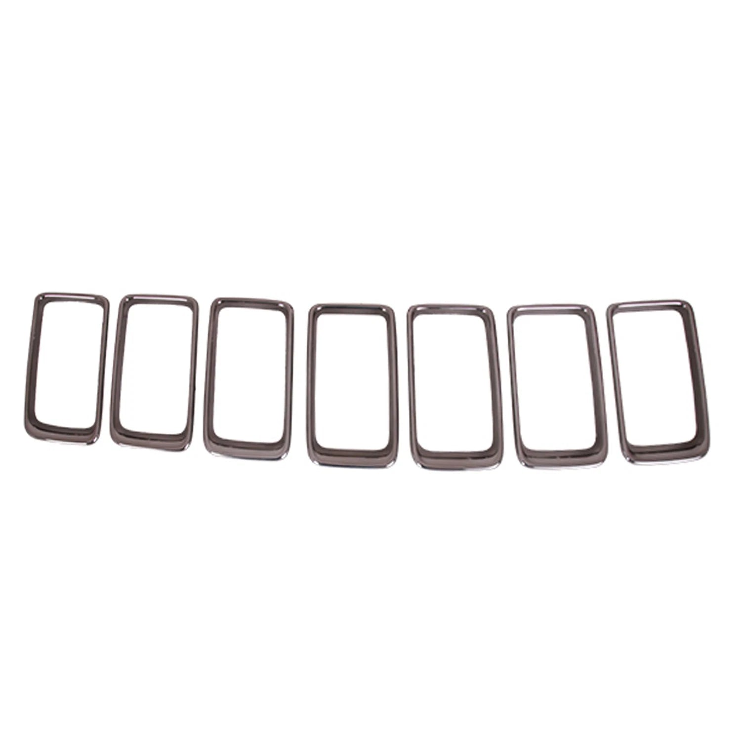 Grille Trim Ring Replacement Smoked Chrome ABS 7-Piece Set for Jeep