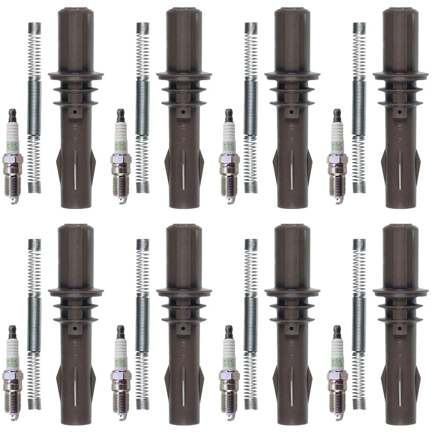 NGK 8 G-Power Platinum Spark Plugs & Denso Coil Boots Kit for F-150 (1997–2003)