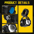 3X LED Motorcycle Signal Headlight Strobe Spotlights for Motorcycles