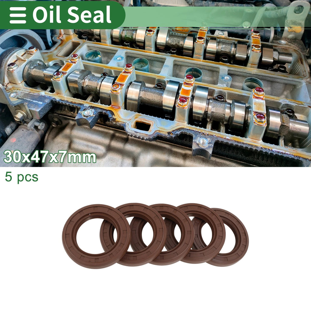 Set of 5 Oil Seals FKM Rubber 30x47x7mm for High Pressure