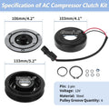 AC Compressor Clutch Kit for Dodge Ram 1500 2500 3500 Dakota (2002-2010)