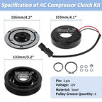 AC Compressor Clutch Kit for Dodge Ram 1500 2500 3500 Dakota (2002-2010)