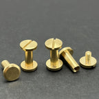 15 Pack Brass Screws for Leather Crafts (Wear Resistant Fasteners)