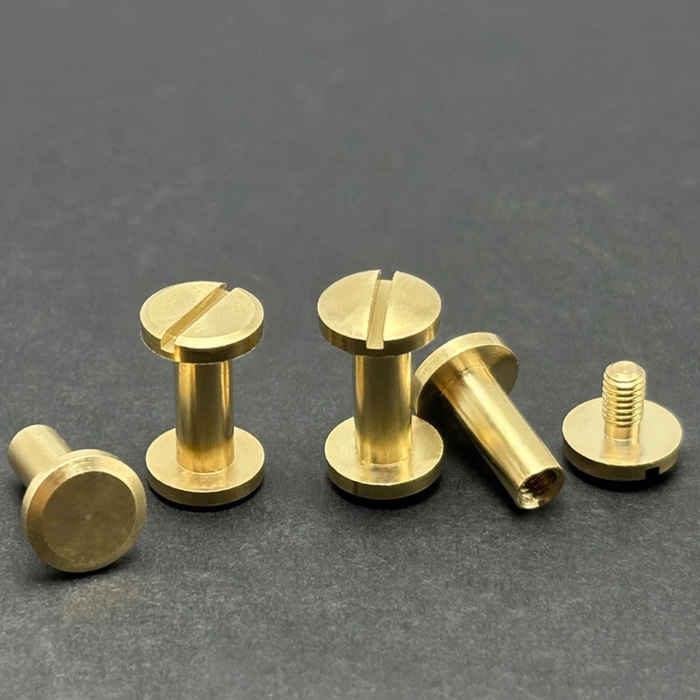 15 Pack Brass Screws for Leather Crafts (Wear Resistant Fasteners)