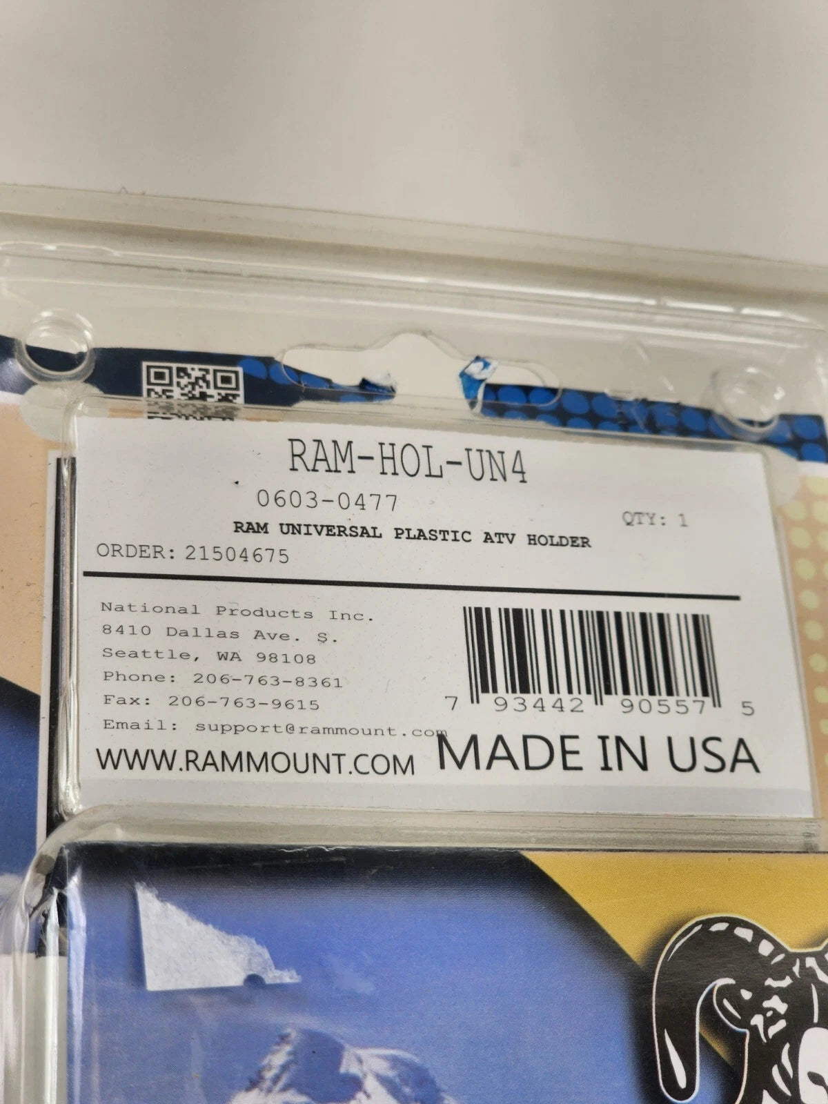 Universal Plastic ATV Holder for Ram (Universal) RAM-HOL-UN4U