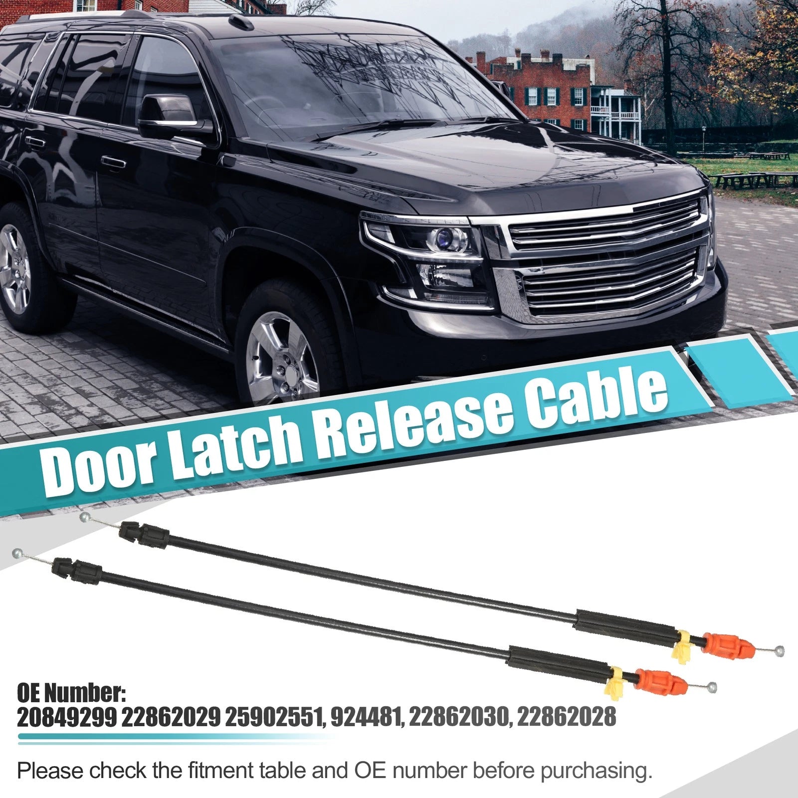 2X Front Door Handle Latch Release Cable for Chevrolet Silverado  20849299
