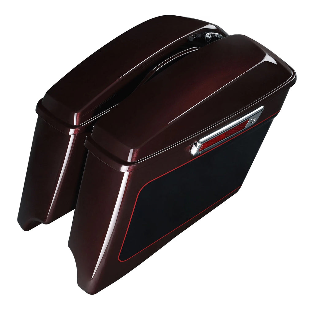 4" Hard Saddlebags for Harley Street Glide (2014–2025) Midnight Crimson/Vivid Black