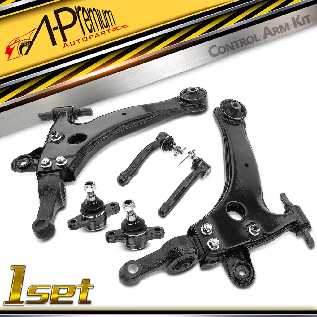 6X Front Control Arm, Tie Rod End & Ball Joint for Hyundai Sonata