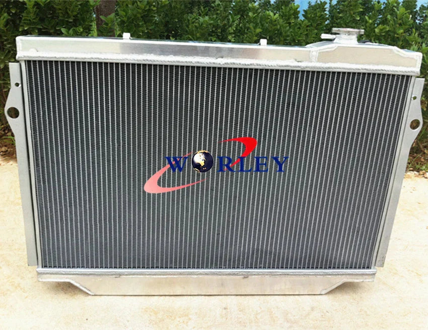 Aluminum Radiator + Black Hose for Toyota Land Cruiser HZJ80 HDJ80 (90-98)