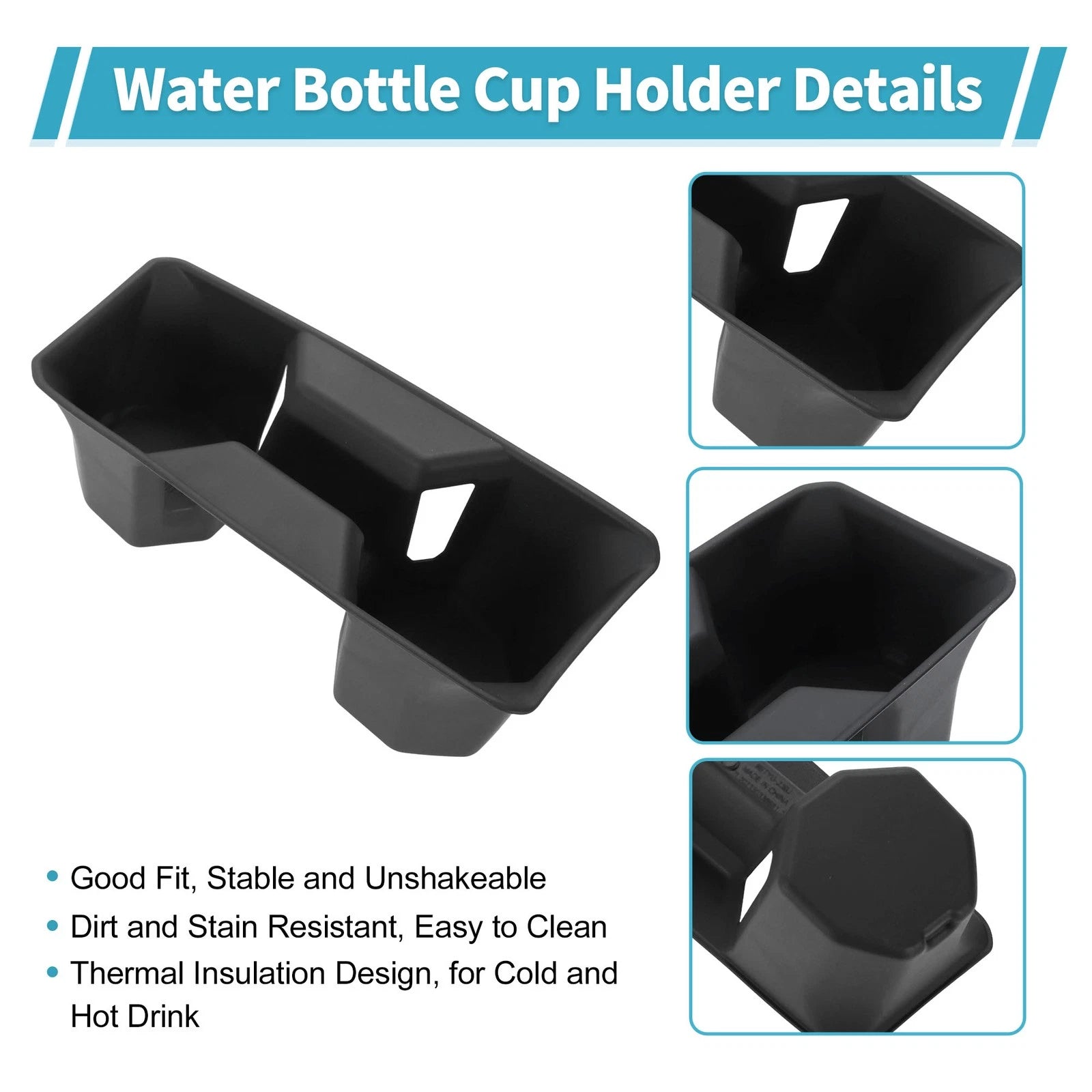 Center Console Cup Holder Organizer for Honda Accord (2023–2025) TPE Black
