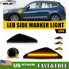 Smoked LED Fender Side Marker Lights for BMW X3 X5 X6 (2011â2017)