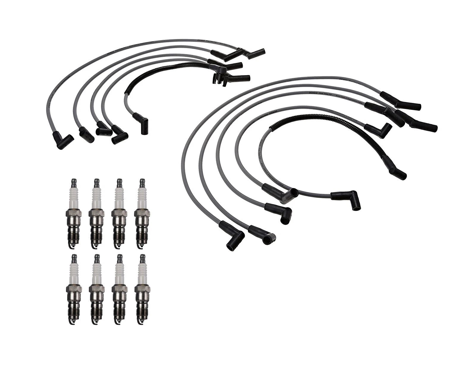 Denso 8mm Wire Set & 8 U-Groove Spark Plug Kit for Ford Mercury Lincoln V8