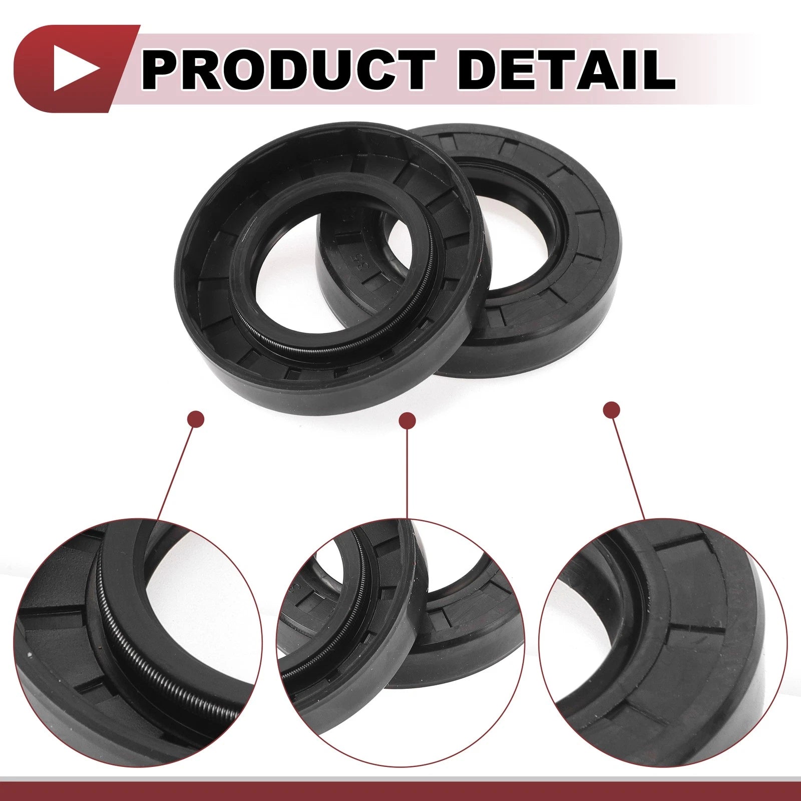 Set of 5 Rotary Shaft Oil Seals 35x62x12mm Nitrile Rubber 672668828786