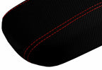 Carbon Fiber Console Lid Armrest Cover for Dodge Dart (2013–2016) Red Stitch