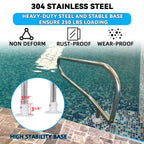 Swimming Pool Hand Rail with 2 Deck Flanges and Bolts