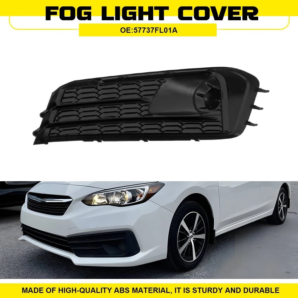 Black Front Bumper Fog Light Grille Bezel Cover for Subaru Impreza (2020–2023)
