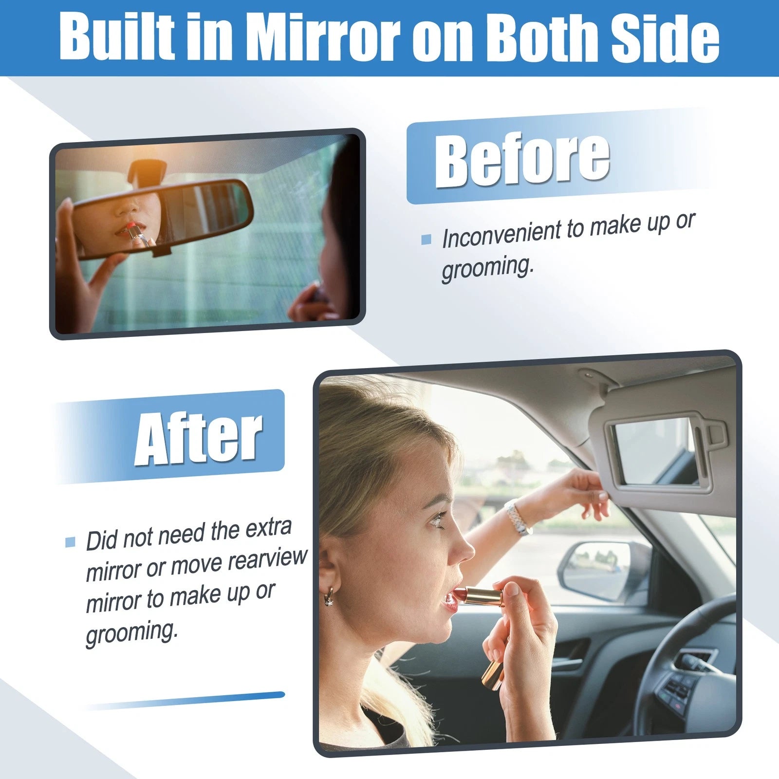 Pair Sun Visors for Chevy Sonic (2012–2016) Left Right Side W/O Sunroof Light
