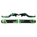 Green Extendable Brake Clutch Levers Grips for BMW F650GS (2002-2007)