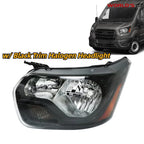 Halogen Black Headlight for Ford Transit 150 250 350 (2015–2021)